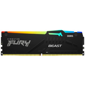 16GB DDR5-5200MHz  Kingston FURY Beast RGB (KF552C40BBA-16), CL40-40-40, 1.25V, Intel XMP 3.0, Black