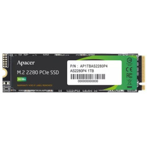 .M.2 NVMe SSD 1.0TB  Apacer AS2280P4U [PCIe 3.0 x4, R/W:3500/3000MB/s, 670/670K IOPS, 760TB, 3D TLC]