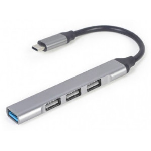 Gembird UHB-CM-U3P1U2P3-02, USB Type-C 4-port USB hub (USB3 x 1 port, USB2 x 3 ports), silver