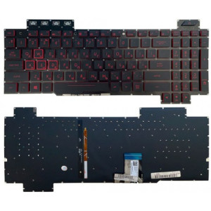 Keyboard Asus FX504 FX505 FX705 FX80 FX86 series w/Backlit w/o frame "ENTER"-small ENG/RU Black Original