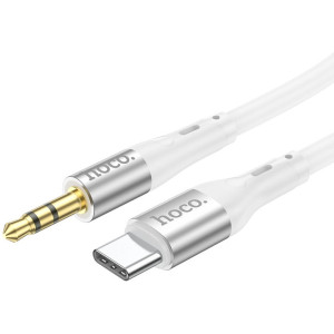 HOCO UPA22 Type-C silicone digital AUX cable White