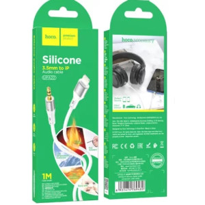 HOCO UPA22 iP silicone digital AUX cable White
