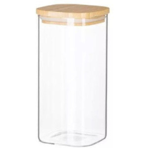 Банка для хранения Ardesto Fresh, квадратная, 700 мл, стекло, бамбук