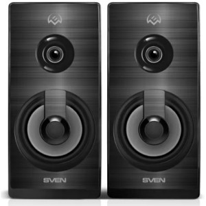 SVEN SPS-512 Black, 2.0 / 2x3W RMS, Dynamic synchronic RGB backlight, USB or 5V DC power supply, volume control, Black