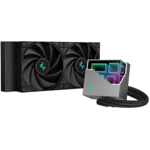 DEEPCOOL Liquid Cooler  LT520, 240mm radiator, Anti-Leak Technology, LGA2066/2011/1700/1200/1151/1150/1155 & AM5/AM4/STRX4/STR4, up to 220W, 2x 120mm PWM LED FK120  fans, ARGB LED lighting cap, fans: 500~2250rpm, 17.6~32.9dBA, 85.85CFM, 4 pin, pump: 310