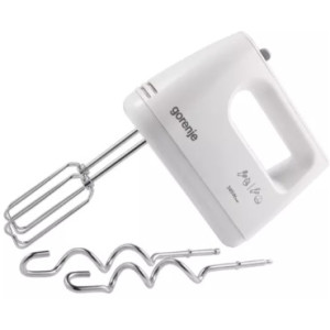 Mixer Gorenje M360CW, 400W power output, 5 speed levels plus moment level/turbo level, 2x dough hook, 2x beater, bowl with volume of 2l, foot mixer rod, white