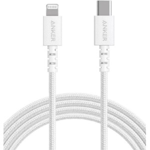 Cable Type-C to Lightning - 1.8 m - Anker PowerLine Select+ USB-C LGT, Apple official MFi, 0.91 m, 30.000-bend lifespan, white
