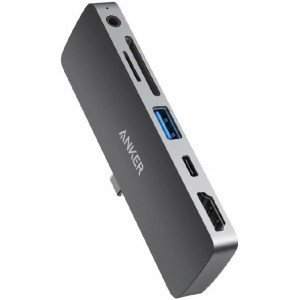 Anker Media Hub PowerExpand Direct for iPad Pro, 6-in-1, 60W Power Delivery, USB-C, 4K HDMI, Audio 3.5mm, USB 3.0, microSD
