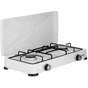 Ardesto Gas Cooktop GTC-NS2012W, gas type LPG, 2 alum. burners, enamel body, painted grid, top lid