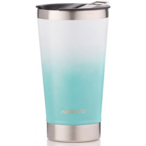 Термостакан для пива Ardesto Bright City 470 мл, с открывалкой, нержавеющая сталь, голубой