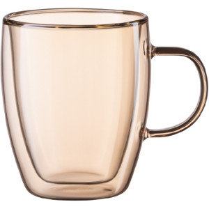 Набор чашек с ручками Ardesto Golden Moon с двойными стенками, 270 мл, H 10 см, 2 шт, боросиликатное стекло