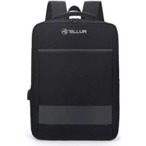 Rucsac-Laptop, NOMAD 15.6", Tellur Black  TLL611292, USB charging port, Multiple compartments, MAterial Oxford fabric