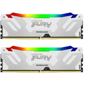 32GB (Kit of 2*16GB) DDR5-6400 Kingston FURY® Renegade White DDR5, PC51200, CL32, 1.35V, 1Rx8, Auto-overclocking, Symmetric WHITE Large heat spreader, Intel XMP 3.0 Ready (Extreme Memory Profiles)