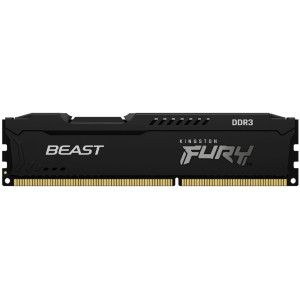 4GB DDR3-1600  Kingston FURY Beast DDR3, PC12800, CL10, 1Rx8, 1.5V, Auto-overclocking, Asymmetric BLACK heat spreader