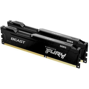 16GB (Kit of 2*8GB) DDR3-1866  Kingston FURY Beast (Dual Channel Kit), PC14900, CL10, 2Rx8, 1.5V,  Auto-overclocking,  Asymmetric BLACK heat spreader