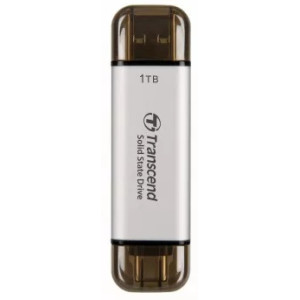 1.0TB  Transcend Portable SSD ESD310S Silver, USB-A/C 3.2 (71.3x20x7.8 mm, 11g, R/W:1050/950 MB/s)