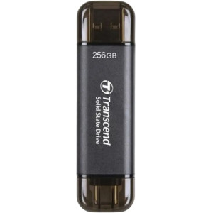 .256TB  Transcend Portable SSD ESD310C Black, USB-A/C 3.2 (71.3x20x7.8 mm, 11g, R/W:1050/950 MB/s)