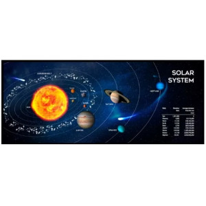Gembird Mouse pad MP-SOLARSYSTEM-XL-01 COSMOS, Gaming, Extra wide pad surface size 350 x 900 mm, Material: natural rubber foam + fabric, Black