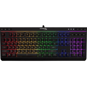 HYPERX Alloy Core RGB Membrane Gaming Keyboard (US), Black, Backlight (RGB), Quiet, Responsive keys with anti-ghosting functionality, Spill resistant, Key rollover: 6-key / N-key modes, Durable, solid frame, Convenient USB charge port,  USB