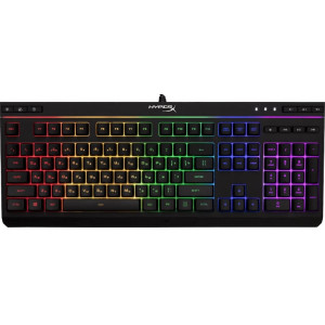HYPERX Alloy Core RGB Membrane Gaming Keyboard (US), Black, Backlight (RGB), Quiet, Responsive keys with anti-ghosting functionality, Spill resistant, Key rollover: 6-key / N-key modes, Durable, solid frame, Convenient USB charge port,  USB