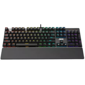 AOC GK500-RED RGB Mechanical Gaming Keyboard (RU), Mechanical keys (OUTEMU Red key switch), Backlight (RGB), 100% anti-ghosting, Ultra-portable design, Solid-aluminium frame, Plastic Wrist Rest, USB