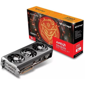 Sapphire NITRO+ Radeon™ RX 7800 XT 16GB GDDR6 256Bit 2565/19500Mhz, 2xHDMI, 2xDP, Triple Fan, SP: 3840, AMD RDNA 3, 5nm GPU, PCIe4.0, Composite Heatpipe, Two-Ball Bearing, Angular Velocity Fan Blade, Aluminum Alloy Frame, Dual UEFI, ARGB Light Bar, Metal 