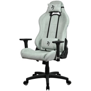 Gaming/Office Chair AROZZI Torretta Soft Fabric, Pearl Green, Soft Fabric, max weight up to 95-100kg / height 160-180cm, Recline 145°, 3D Armrests, Head and Lumber cushions, Metal Frame, Nylon wheelbase, Gas Lift 4class, Small nylon casters, W-26.5kg