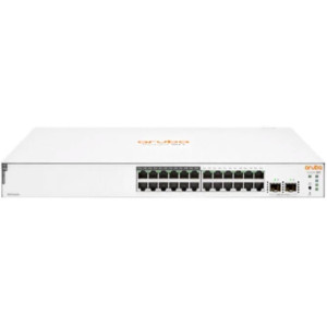 Aruba Instant On 1830 24G, 12p Class4 PoE 2SFP 195W Switch, 24-port RJ-45 10/100/1000 ports, 12-port PoE 195W, Smart-managed Layer 2, 2-SFP 1GbE, VLANs, IGMP Snooping,  DSCP QoS policies, STP/RSTP