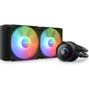 AIO Liquid Cooling NZXT Kraken 240 RGB Black (33.8dB, 78CFM, 2x120mm, 500-1800RPM, LCD 1.54", CAM)