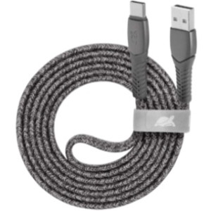 Type-C Cable Rivacase PS6102 GR12, nylon braided, 1.2M, Gray