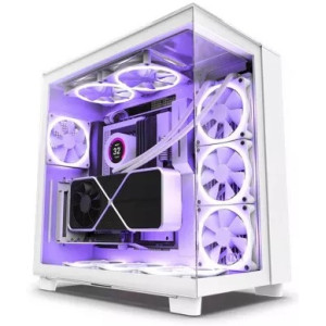 Case ATX NZXT H9 Elite, 2xUSB 3.2, 1xType-C, 3x120mm RGB & 1x120mm, Fan Hub, 3xTG, White