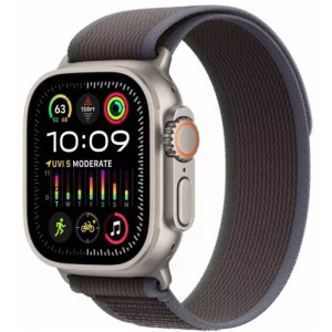 Apple Watch Ultra 2 GPS + Cellular, 49mm Titanium Case with Blue/Black Trail Loop - M/L, MRF63