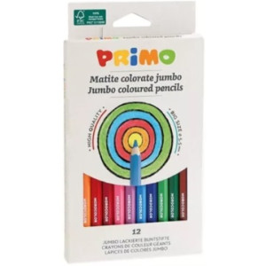 Primo 510MAXI12E Creioane Jumbo , 12 culori / 5,5 mm