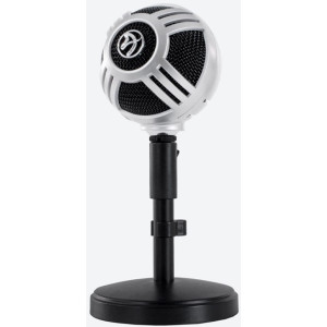 AROZZI Sfera Pro USB Plug-and-play microphone with -10dB Cardioid, Cardioid, and Omnidirectional pick-up patterns, 20Hz – 20kHz, 1.9m, silver