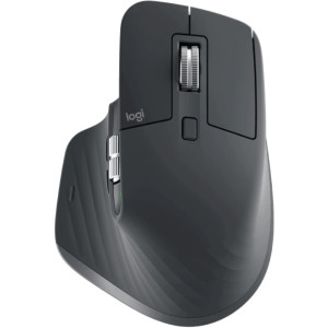 Logitech MX Master 3s Graphite Wireless Mouse, 2.4GHz Wireless+Bluetooth, Darkfield high precision, USB Unifying Receiver, Rechargeable Li-Po (500 mAh) battery, 910-006559 (mouse fara fir/беспроводная мышь)