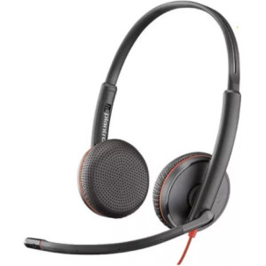 Plantronics Blackwire 3225 Stereo USB-A/ Jack 3.5mm Headset 209747-201, Microphone noise-canceling, SoundGuard, DSP, output 20 Hz–20 kHz, Mic 100 Hz–10 kHz, Remote call control