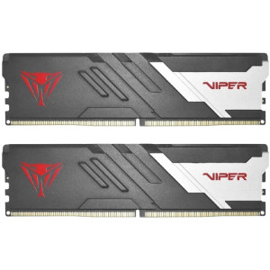 32GB (Kit of 2x16GB) DDR5-6400 Viper (by Patriot) VENOM DDR5 (Dual Channel Kit) PC5-51200, CL32, 1.4V, Aluminum heat spreader with unique design, XMP 3.0 Overclocking Support, On-Die ECC, Thermal sensor, Matte Black with Red Viper logo