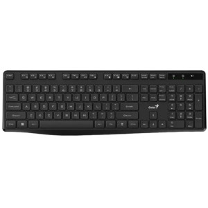 Wireless Keyboard Genius KB-7200, 12 Fn Keys, Chocolate keys, Battery indicator, 2xAAA, 2.4 GHz, EN/RU, Black