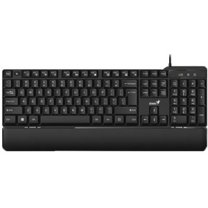 Keyboard Genius Smart KB-100XP, 12 Fn keys, Spill-Resistant, Curve key cap, Palm Rest, 1.5m, USB, EN/RU, Black