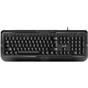 Keyboard Genius KB-118, Classic, Laser-Printed Keycaps, Concave keycap, Spill Resistant, 1.4m, USB, EN/RU, Black