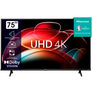 75" LED SMART TV Hisense 75A6K, Real 4K, 3840x2160, VIDAA OS, Black