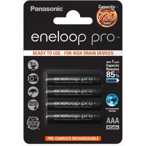 AAA  Eneloop PRO 930mAh, Blister*4, Panasonic, BK-4HCDE/4CP
