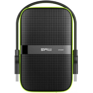 2.5" External HDD 5.0TB (USB3.1)  Silicon Power Armor A60,  Black, Rubber + Plastic, Military-Grade Protection MIL-STD 810G, IPX4 waterproof, Advanced internal suspension system keeps the hard drive safe from drops and bumps