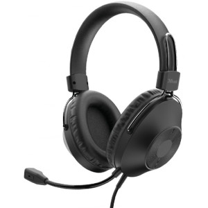Trust Ozo Over-Ear USB Headset, 40mm driver units,  Flexible Microphone,  USB connection, 2m cable, Black