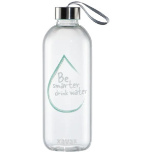 Xavax 181597, Drinking Bottle, 1L, Glass, Blue
