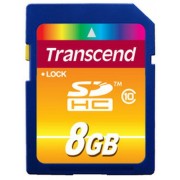 8GB  SDHC Card (Class 10) , Transcend "TS8GSDHC10" (R/W:20/11MB/s)