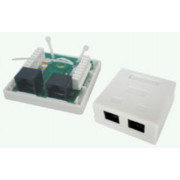 2xRJ45 Surface Box 2 port UTP Cat.5e PCB jack, LY-SB08