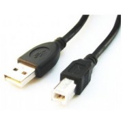 Cable USB, A-plug B-plug,  1.8 m, USB2.0, High quality, Black,  gold-plated contacts suitable for USB 2.0 high-speed data transfer. Moulded. Professional series