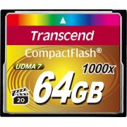 64GB CompactFlash Card, Hi-Speed 1000X, Transcend "TS64GCF1000" (R/W: 160/120MB/s)