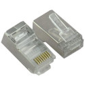 RJ45 Shielded Modular Plug, Cat.6, Long Type, 30u" Gold plated, 100pcs/bag